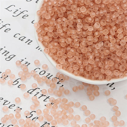 Frosted Transparent Seed Glass Beads 3mm Mixed Colors 1400pcs 23