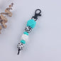 Leopard Silicone Beaded Keychain Colorful Animal Print Charm 10
