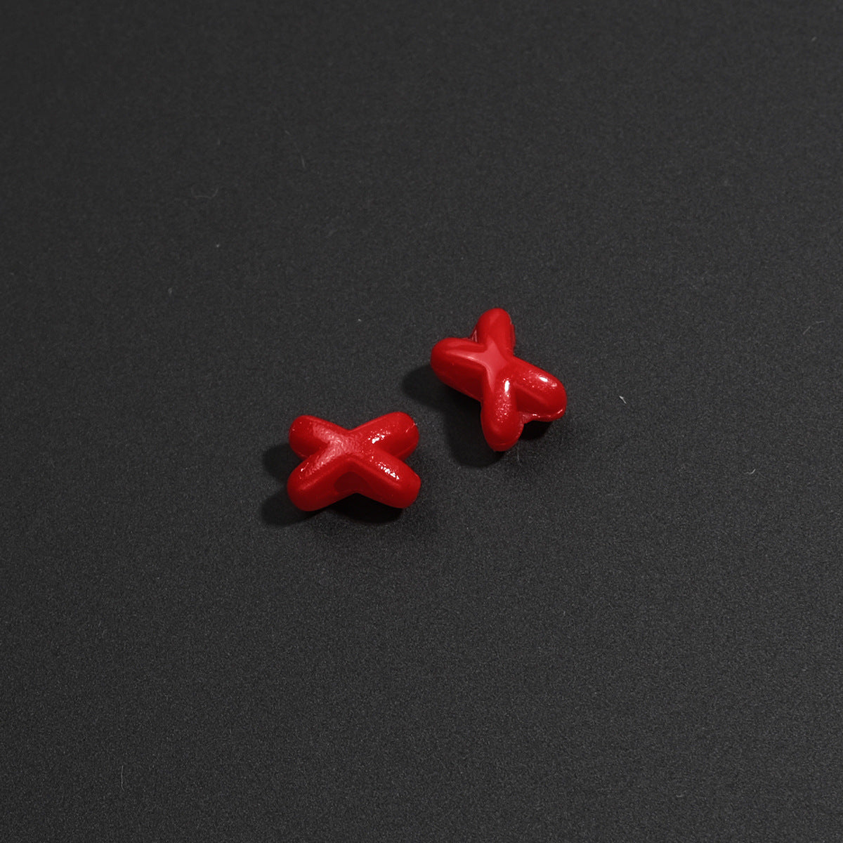 Baking Painted X Acrylic Beads 8mm Glossy Colorful 100pcs 6