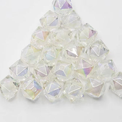 Faceted Acrylic Beads 16mm Diamond Shape Rainbow Assorted 200pcs