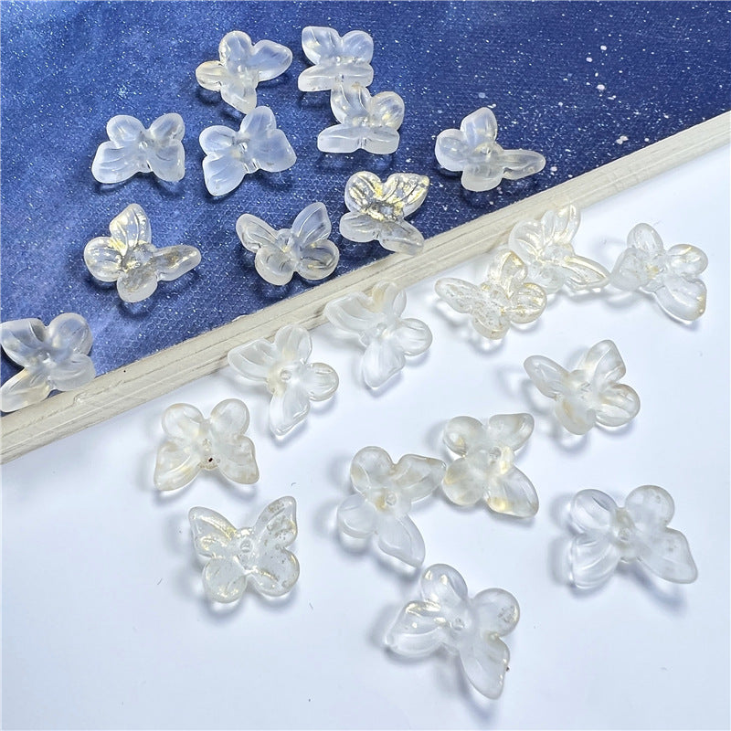 Czech Glass Beads Butterfly 11mm Translucent Purple Blue Pink 50pcs 23
