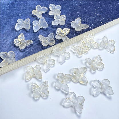 Czech Glass Beads Butterfly 11mm Translucent Purple Blue Pink 50pcs 23