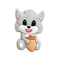 Silicone Focal Beads Squirrel Holding Acorn Pastel Colors 20pcs 11