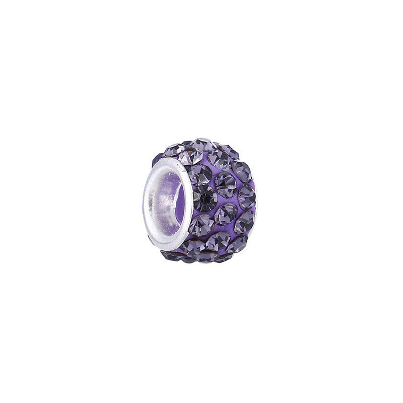 Rhinestone Spacer Clay Beads 7x11mm Chunky Large Hole 100pcs 8