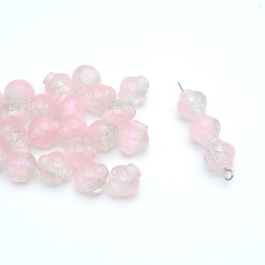 Glitter Powder Lantern Resin Beads 10mm Shimmering Colors 20pcs 2