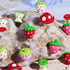 3D Fruit Enamel Metal Beads 15mm Hand Painted 10pcs 2