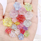 Transparent Camellia Acrylic Beads 12mm 19mm Iridescent AB 50pcs 4