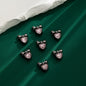 Heart Bow Metal Beads 13mm Rhinestone Accent 10pcs 9