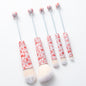 Beadable Makeup Brushes Halloween Christmas Themed Colorful Handles 5pcs 16