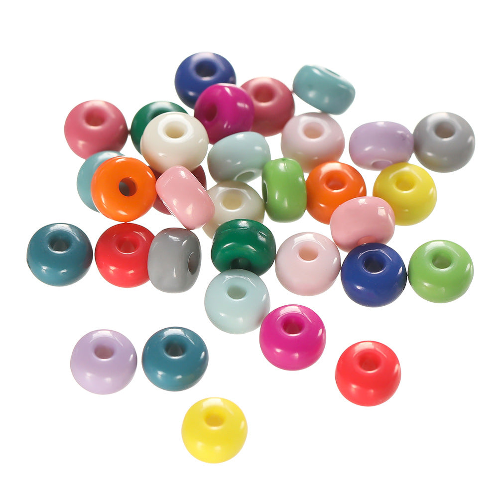 Acrylic Oblate Spacer Beads 4x7mm Baking Painted 100pcs 4