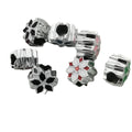 Dual Color Flower Acrylic Beads 12mm Enamel Finish 50pcs 5