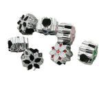 Dual Color Flower Acrylic Beads 12mm Enamel Finish 50pcs 5