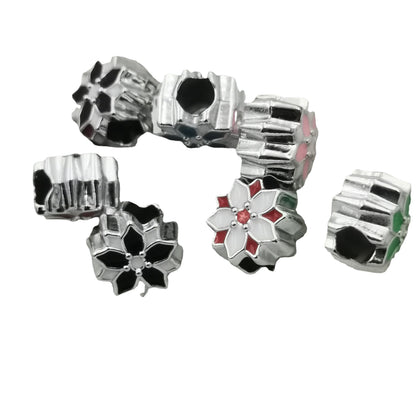Dual Color Flower Acrylic Beads 12mm Enamel Finish 50pcs 5