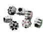 Dual Color Flower Acrylic Beads 12mm Enamel Finish 50pcs 5