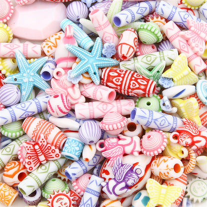 Mixed Style Acrylic Beads Colorful Hearts Bows Gems Assorted 17