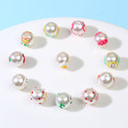 Hand Painted Acrylic Beads 12mm Enamel Cartoon Motifs 10pcs 4