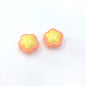 Cream Double Flower Acrylic Beads 18mm Colorful Glossy 50pcs 3