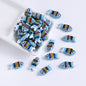 Hand Painted Fish Ceramic Beads 22mm Striped Colorful 5pcs 4
