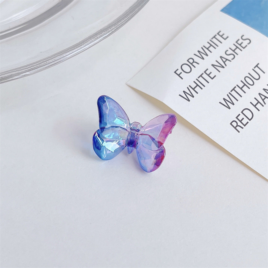 Transparent Faceted Butterfly Acrylic Beads 24mm Two-Color UV Gradient 100pcs 5
