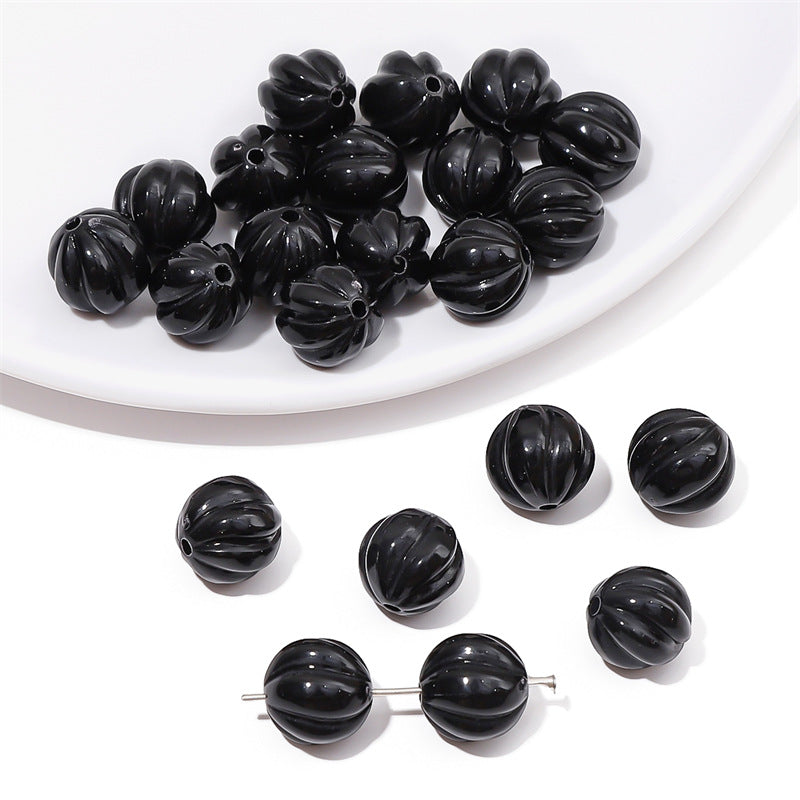 Opaque Pumpkin Acrylic Beads 12mm Colorful Round 40pcs 7