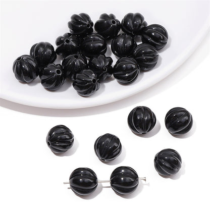 Opaque Pumpkin Acrylic Beads 12mm Colorful Round 40pcs 7