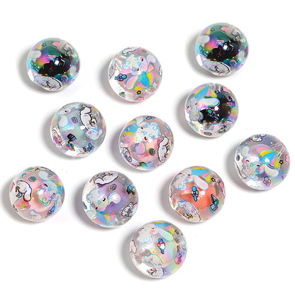 Transparent Butterfly Acrylic Beads 16mm Iridescent Plated 50pcs 10