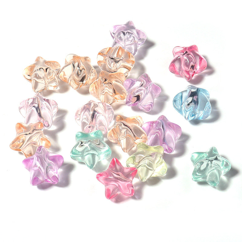 Transparent Star Acrylic Beads 11mm Pastel Colors 50pcs 6