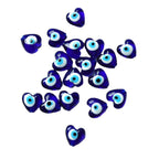 Lampwork Glass Beads Heart 12-20mm Double-Sided Turkey Evil Eye Blue 50pcs 3