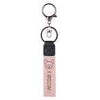 Leather Wristlet Keychain with Gold Embossed Bear Detail 2