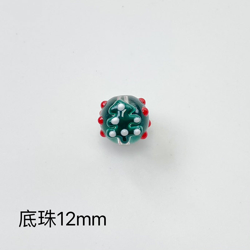 Hand Painted Christmas Enamel Glass Beads 12mm 14mm 1pc 20