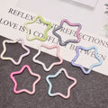 Alloy Gradient Pearlescent Star Trigger Spring Keyrings 4pcs 43mm