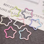 Alloy Gradient Pearlescent Star Trigger Spring Keyrings 4pcs 43mm