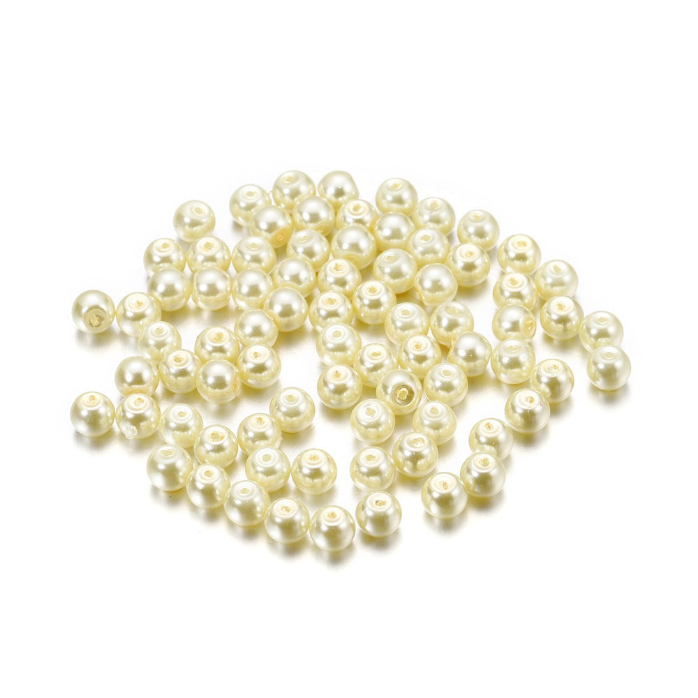 Pearl Glass Beads 8mm Imitation Smooth Glossy Mixed Colors 100pcs 15