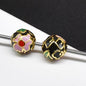 Flower Leaf Pattern Metal Beads 6/8/10mm Colorful Cloisonne Enamel 10pcs 32