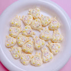 Kawaii Resin Beads 25mm Creamy Color UV Plating 5pcs 3