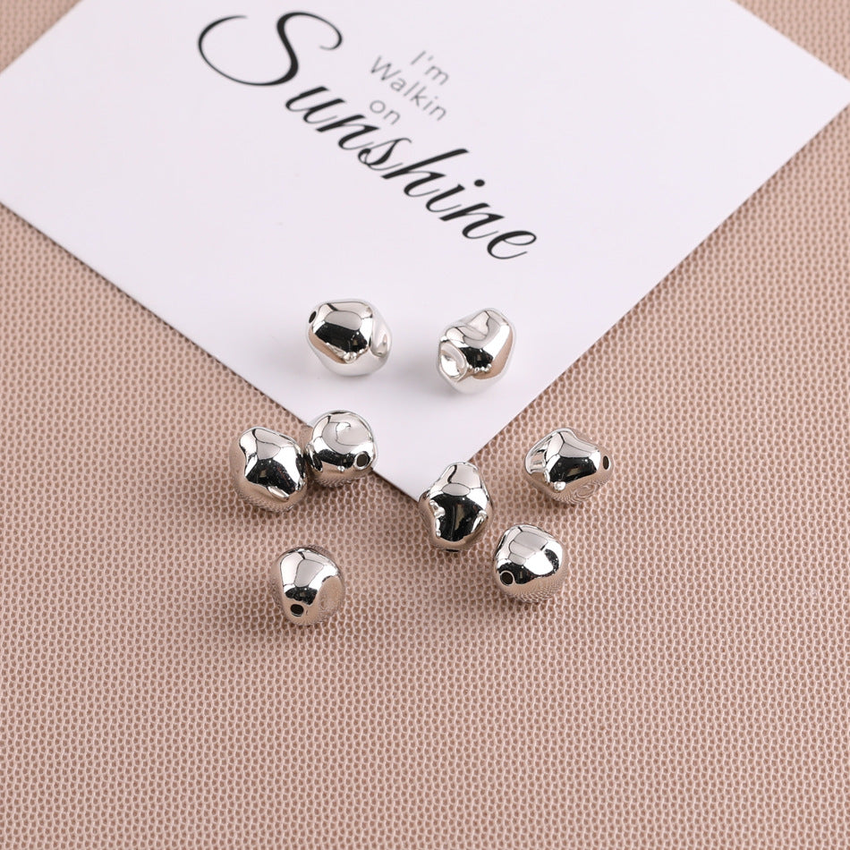 Silver Tone Irregular Shape CCB Plastic Beads 200pcs 3