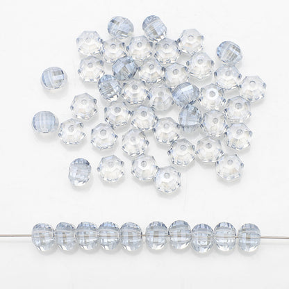 Glass Faceted Spacer Beads 8mm Plating Metallic Color 60pcs 25