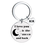 Stainless Steel Star Moon I Love You Inspirational Keychain 2