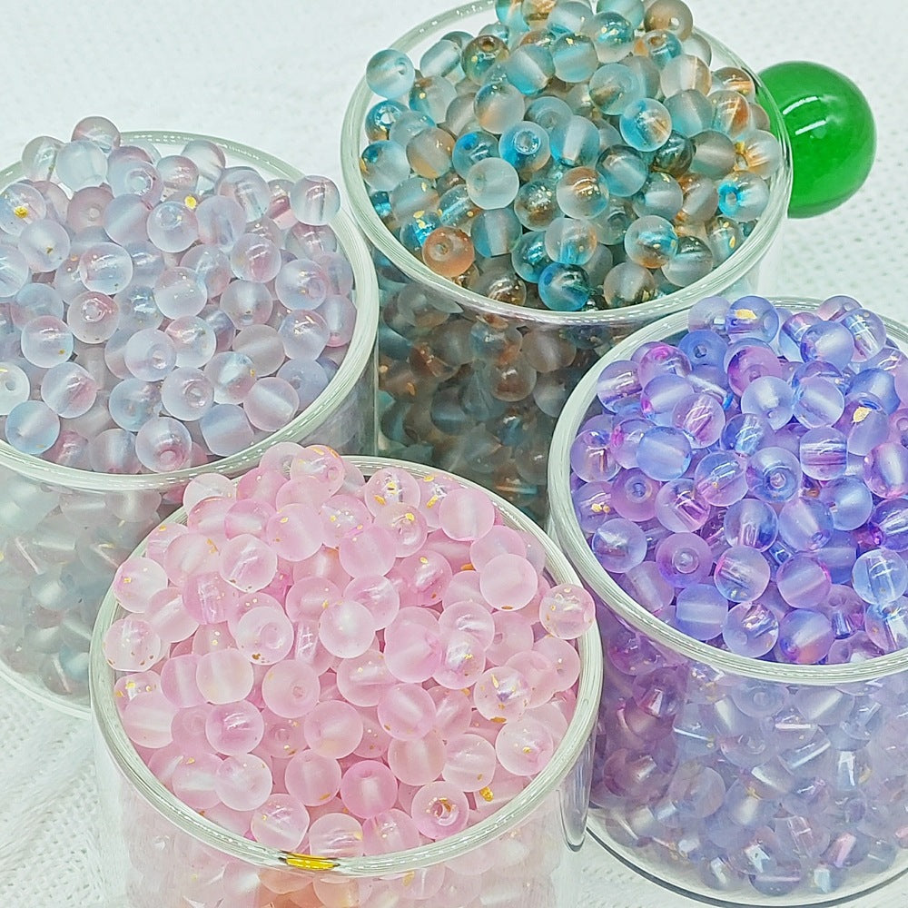 Transparent Frosted Glass Beads 6mm Assorted Colors 50pcs