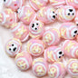 Hand Painted Acrylic Beads 16mm New Year Dog Faces 10pcs 22