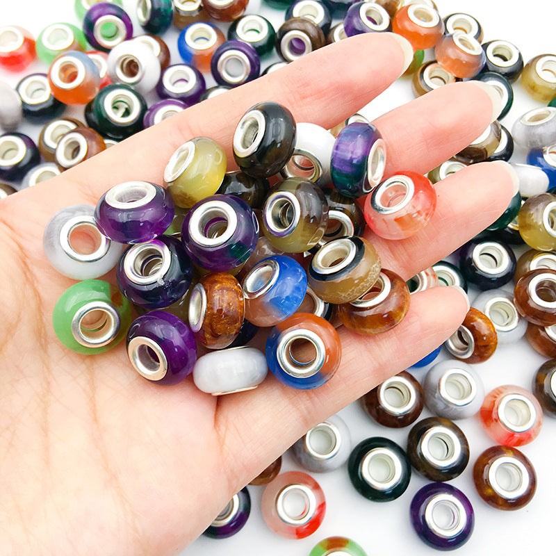 Gradient Resin Spacer Beads 13mm Matte Imitation Opal 40pcs 2