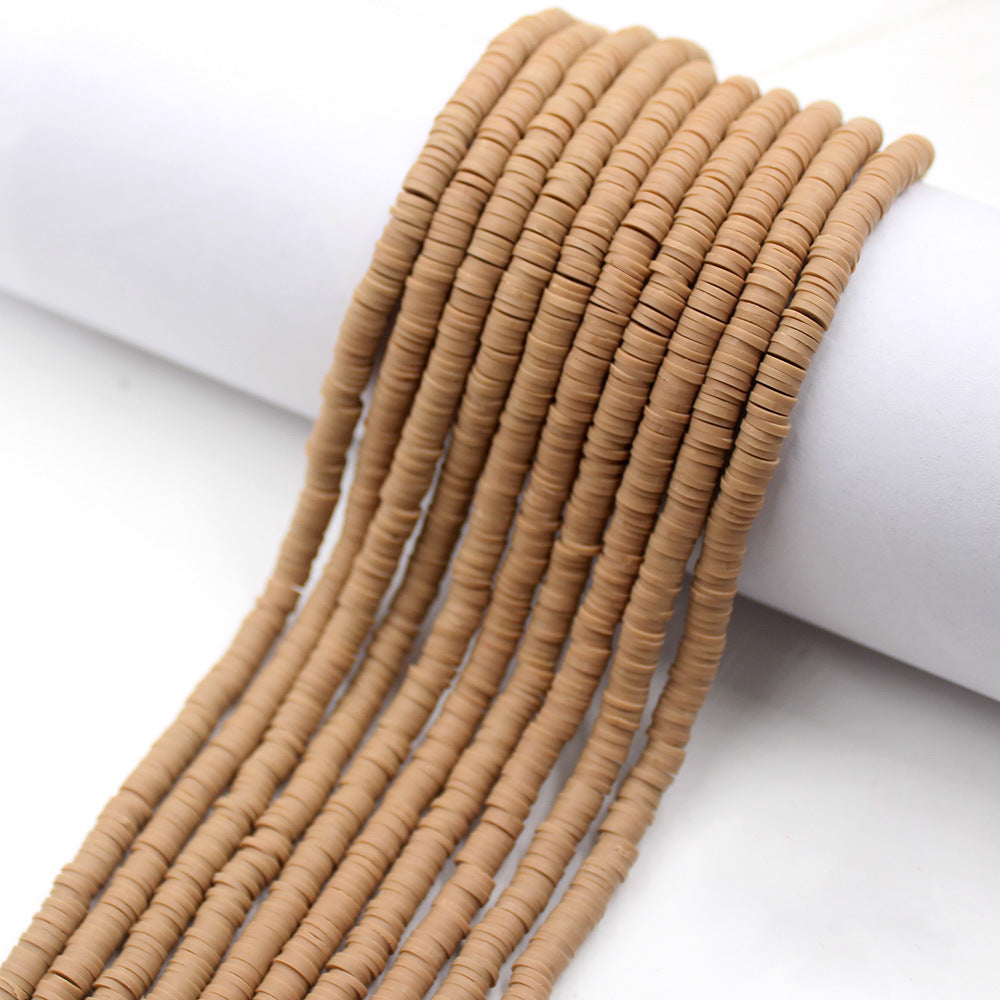 Flat Clay Beads 6mm Solid Color Polymer Spacer Beads 10strands 40