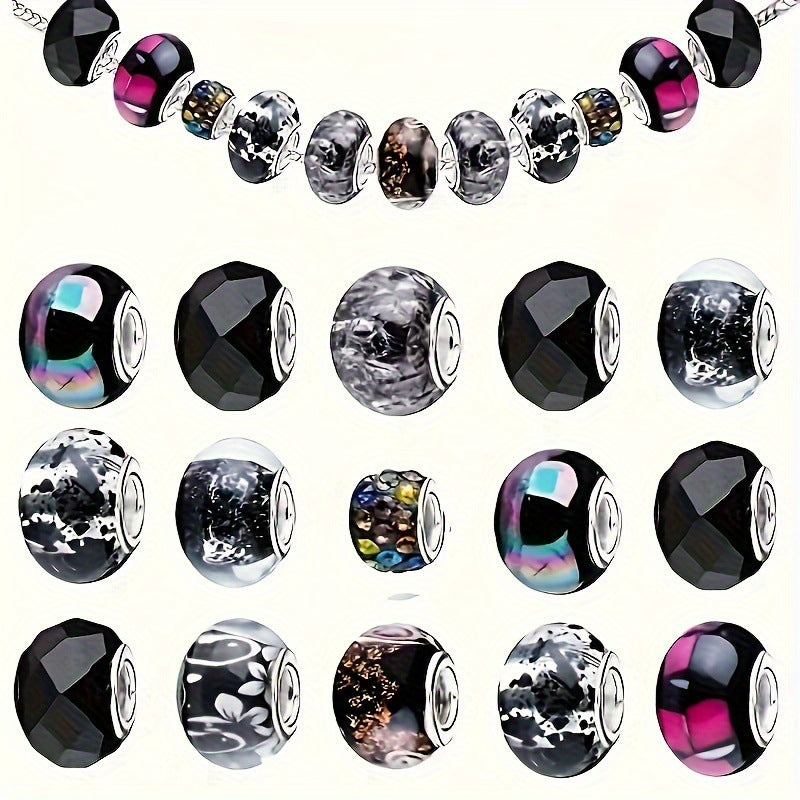 Resin Acrylic Spacer Beads Black Tone Polished Faceted 30pcs