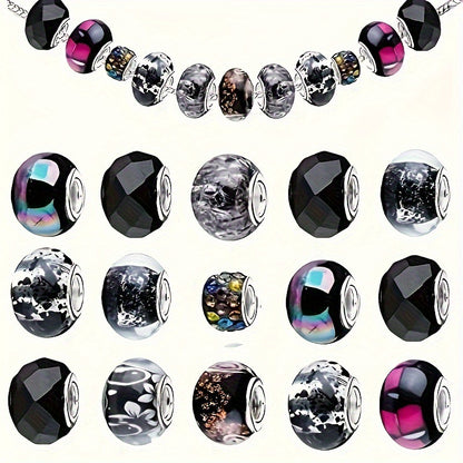 Resin Acrylic Spacer Beads Black Tone Polished Faceted 30pcs