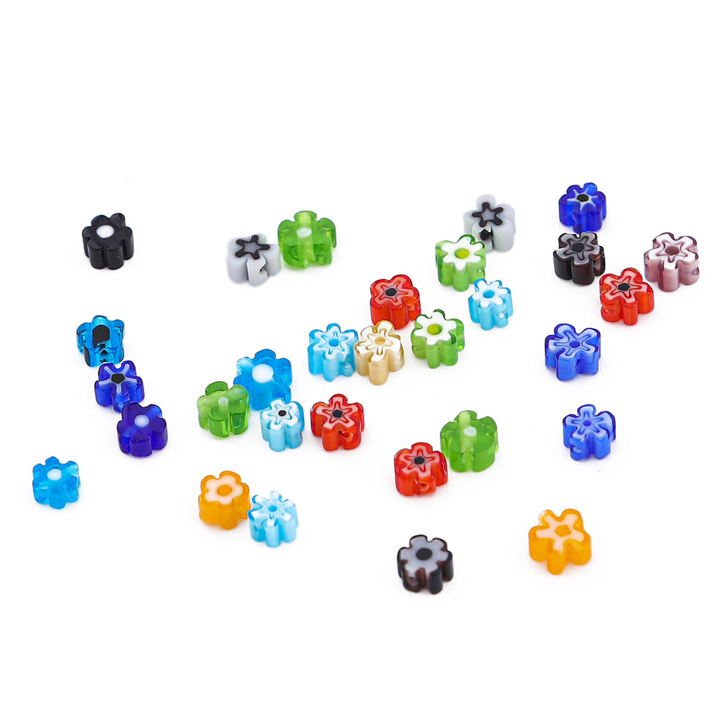 Colorful Flower Millefiori Glass Beads 4-8mm Mixed Sizes 2bags 5