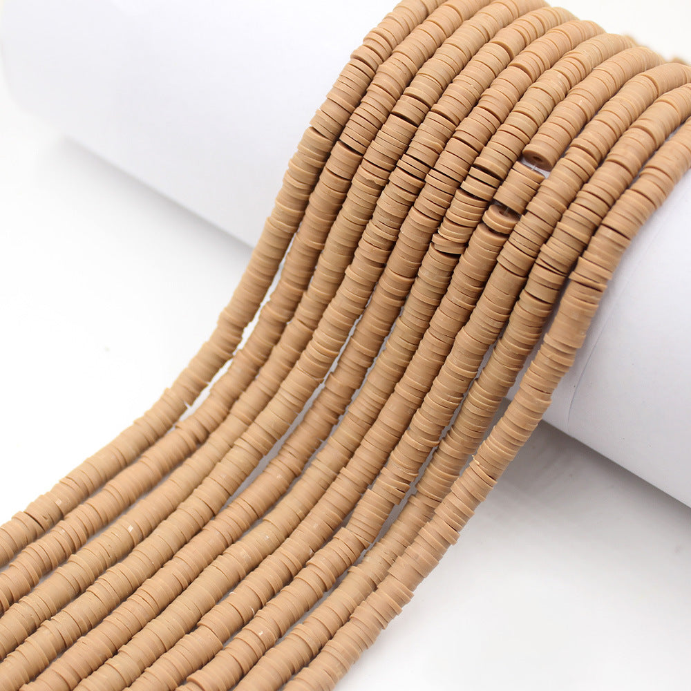 Flat Clay Beads 6mm Solid Color Polymer Spacer Discs 10strands 8