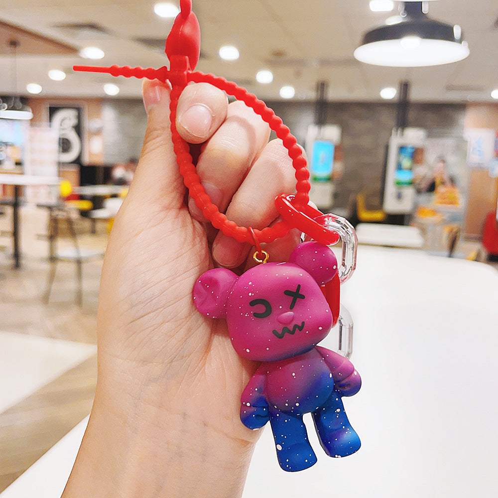 Creative Resin Cartoon Gradient Bear Keychain Metal Material 10