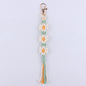 Handmade Woven Flower Keychain Cotton Polyester Gold Clasp 8