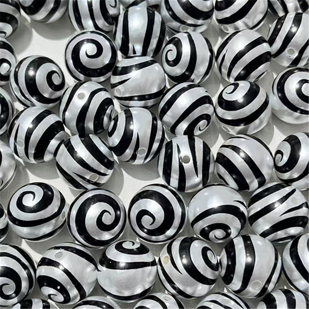 Imitation Pearl Swirl Acrylic Beads 16mm ABS Plastic Glossy 100pcs