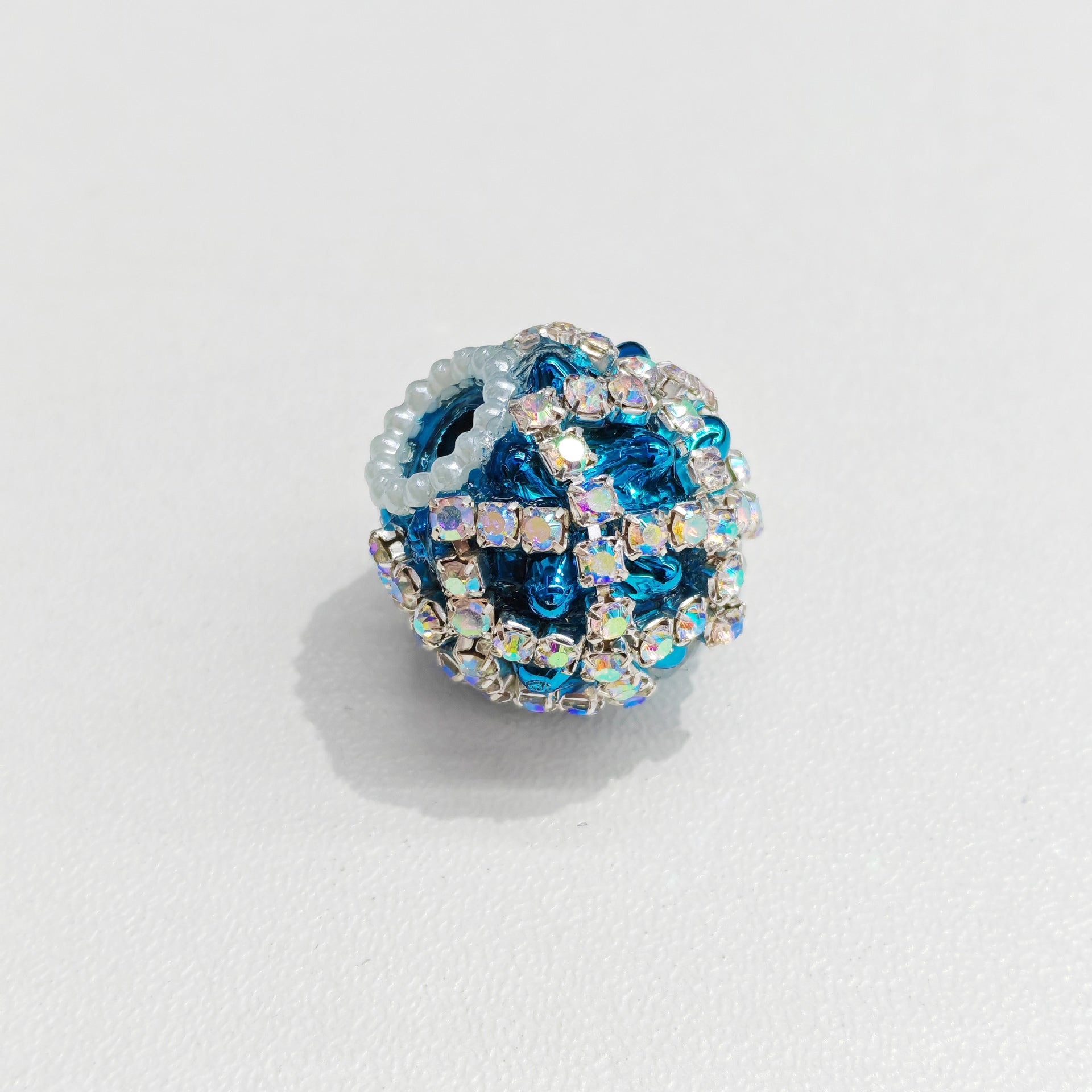 Rhinestone Bubblegum Beads 18mm Chain Enlaced Mixed Colors 4pcs 5